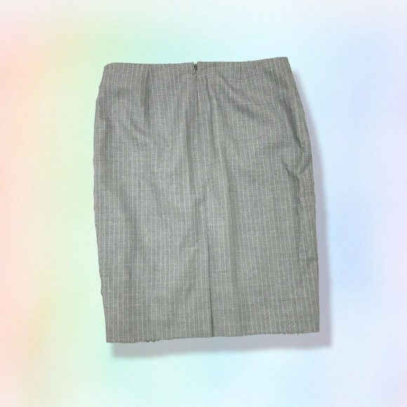 Theory Frieda Pencil Skirt Sz 8 Wool Gray Striped - Picture 2 of 7